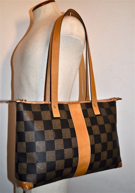 fendi tote checkers|fendi canvas bag.